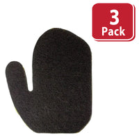 Bison Life Kleen Mitt Refill Pack of 3 – Heavy Grade Scouring Pad, OSFM, Black, Left Hand