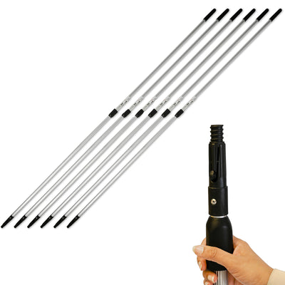 Threaded Tip 8 Ft Extension Telescopic Mop Handle, Adjustable Metal Handle for Window Cleaning (Adjustable from 54 Inches to 8 Feet)