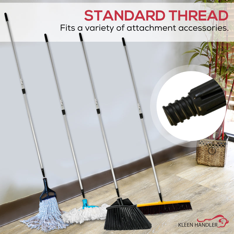 Threaded Tip 8 Ft Extension Handle for Glass Cleaning: Telescopic Standard Thread Replacement Handle, Metal Mop Handle (Adjustable from 54 Inches to 8 Feet)