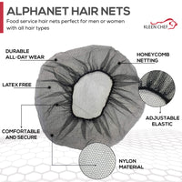 Bison Life Disposable Nylon Honeycomb Hair Nets – Food Service Hair Covers for Adults & Youth