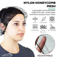 Bison Life Disposable Nylon Honeycomb Hair Nets – Food Service Hair Covers for Adults & Youth