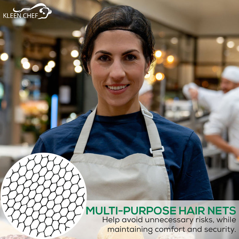 Bison Life Disposable Nylon Honeycomb Hair Nets – Food Service Hair Covers for Adults & Youth