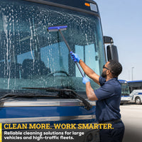 3-in-1 Auto & Window Squeegee Kit with 60" Extendable Pole - Rotatable Glass Cleaner for Home & Ca