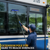 3-in-1 Auto & Window Squeegee Kit with 60" Extendable Pole - Rotatable Glass Cleaner for Home & Ca
