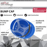 Bison Life Lightweight Impact Resistant 4-Point Pin Lock Front Brim Safety Bump Cap