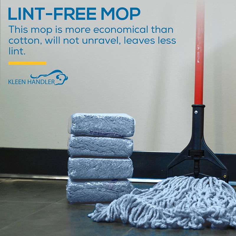 Heavy Duty General Cleaning Mop Commercial Replacement, Wet Industrial Blue Cotton Looped End String Head Refill