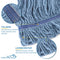 Heavy Duty General Cleaning Mop Commercial Replacement, Wet Industrial Blue Cotton Looped End String Head Refill