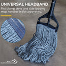 Heavy Duty General Cleaning Mop Commercial Replacement, Wet Industrial Blue Cotton Looped End String Head Refill