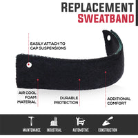 Bison Life Foam Snap Suspension Replacement Sweatband for Hard Hat/Bump Cap