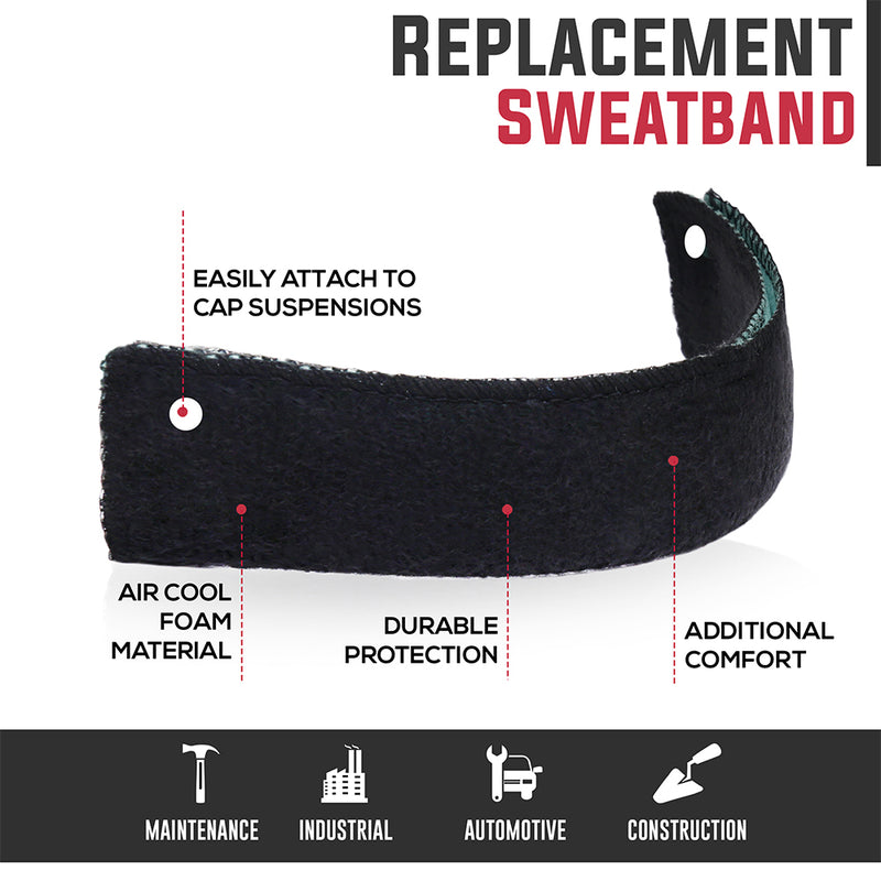 Bison Life Foam Snap Suspension Replacement Sweatband for Hard Hat/Bump Cap