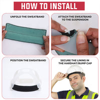 Bison Life Foam Snap Suspension Replacement Sweatband for Hard Hat/Bump Cap