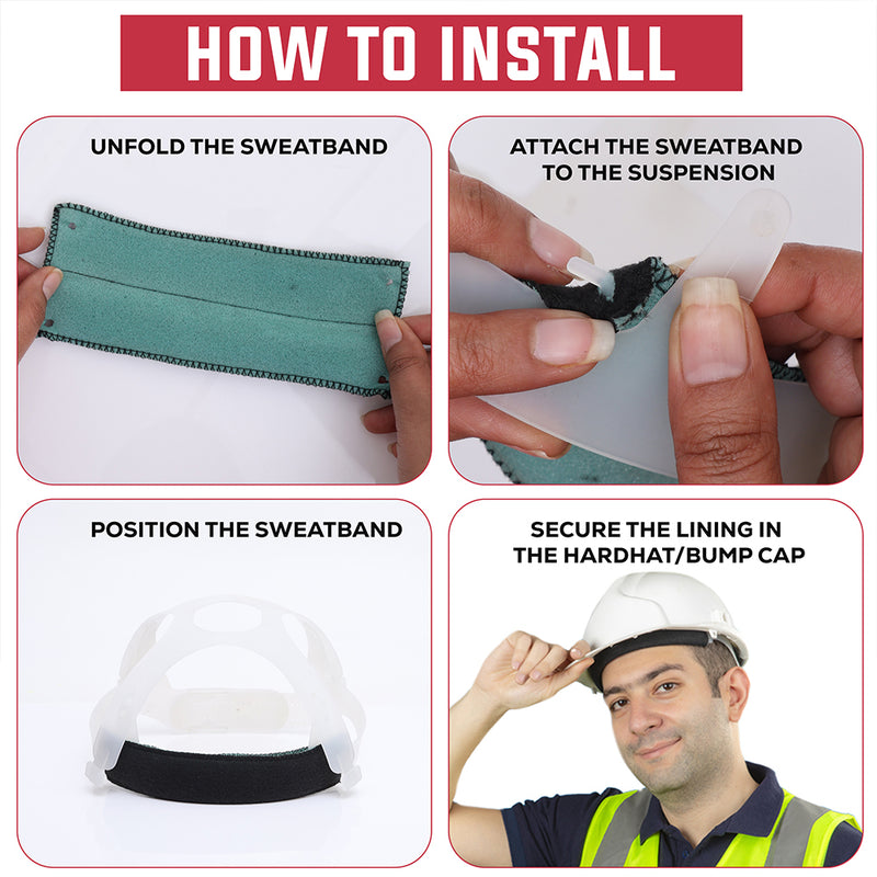 Bison Life Foam Snap Suspension Replacement Sweatband for Hard Hat/Bump Cap