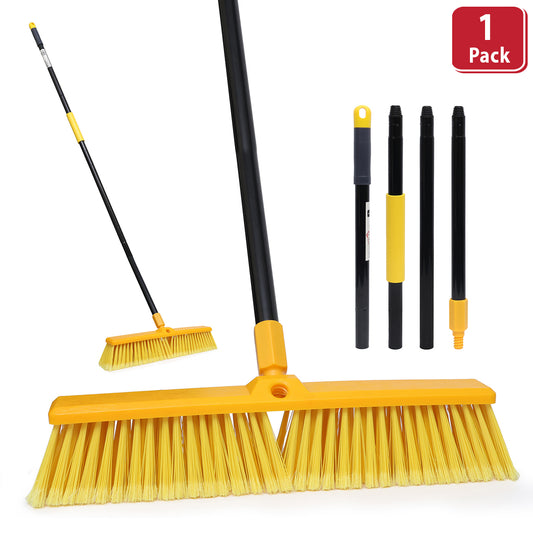KLEEN HANDLER Push Broom with 61" Long Extendable Metal Handle