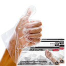 Disposable Food Handling Long Cuff Poly Gloves, 0.65g. 11.5" OSFM