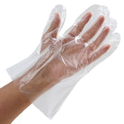 BISON LIFE Disposable Food Handling Long Cuff Poly Gloves, Latex Free, Powder Free, HDPE