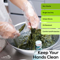 Disposable Food Handling Long Cuff Poly Gloves for Food Safety, Kitchen Prep & Cooking