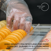 Disposable Food Handling Long Cuff Poly Gloves for Food Safety, Kitchen Prep & Cooking