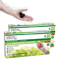 Disposable Food Handling Long Cuff Poly Gloves for Food Safety, Kitchen Prep & Cooking