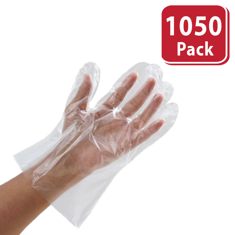 Disposable Food Handling Long Cuff Poly Gloves for Food Safety, Kitchen Prep & Cooking