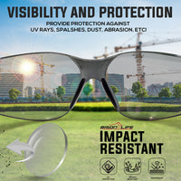 Bison Life Keystone Wraparound Color Lens Black Temple Safety Glasses, ANSI Z87.1