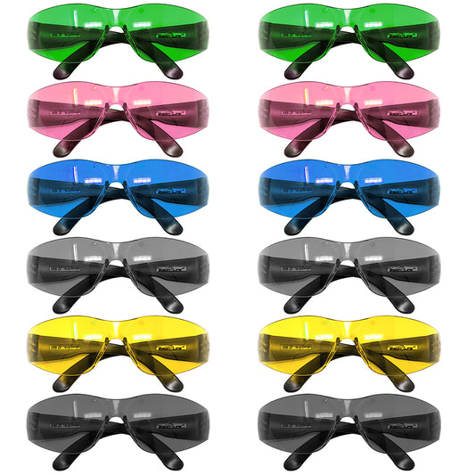 Bison Life Keystone Wraparound Color Lens Black Temple Safety Glasses, ANSI Z87.1