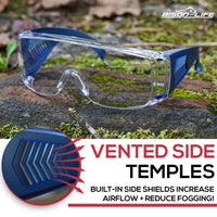 Bison Life Diamont Youth Clear Lens Vented Over-The-Glasses Protective Eyewear, ANSI Z87.1