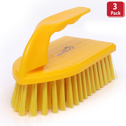 Bison Life Multi-Purpose Heavy-Duty Iron Handle Scrub Brush with Stiff Bristle