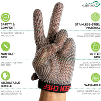Bison Life Stainless Steel Resistant Gloves, Heavy Duty Metal Gloves