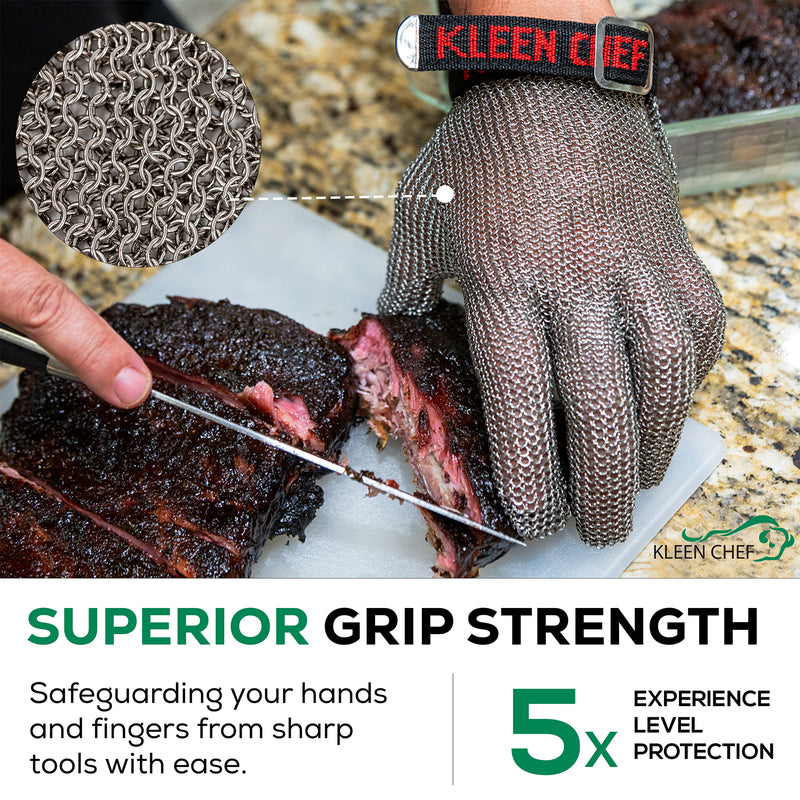 Bison Life Stainless Steel Resistant Gloves, Heavy Duty Metal Gloves
