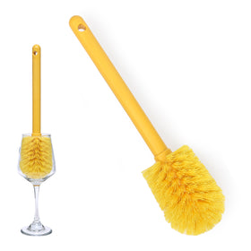 Goblet Long Handled Fine Glassware Cleaning Brush with Soft Bristles, Yellow