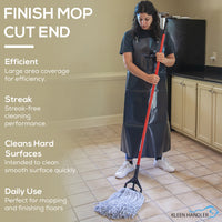 Bison Life Nano Microbial Cut End Finish Mop, 1.25" Universal Headband, Blue