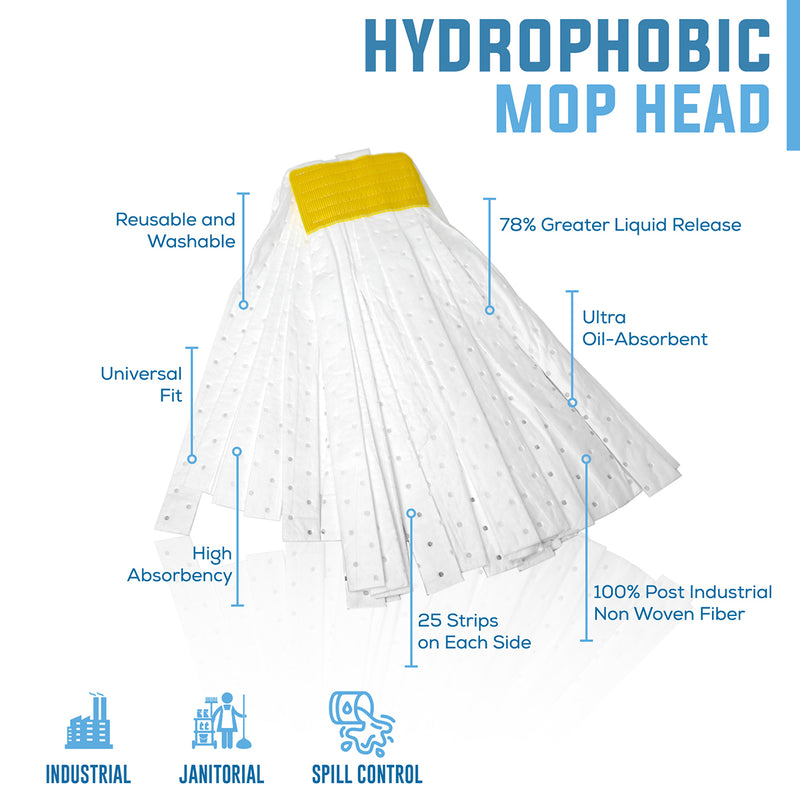 Bison Life  Heavy-Duty Hydrophobic Mop Head Replacement, White