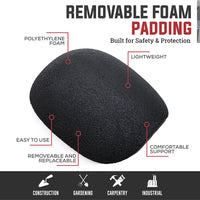 Bison Life Replacement Knee Pad Inserts for Lightweight Gardening, Black OSFM Fit