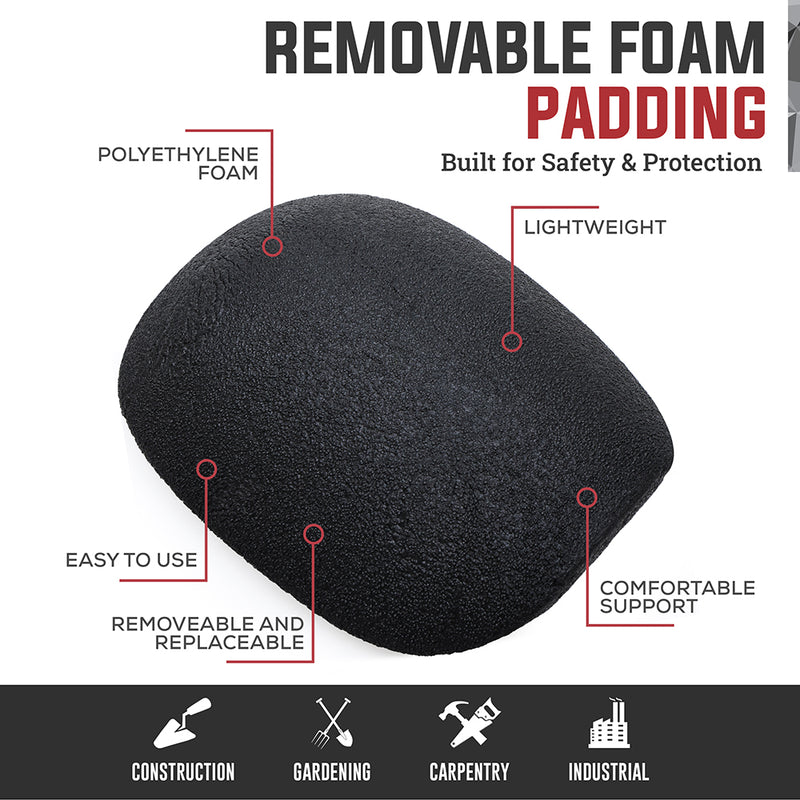Bison Life Replacement Knee Pad Inserts for Lightweight Gardening, Black OSFM Fit