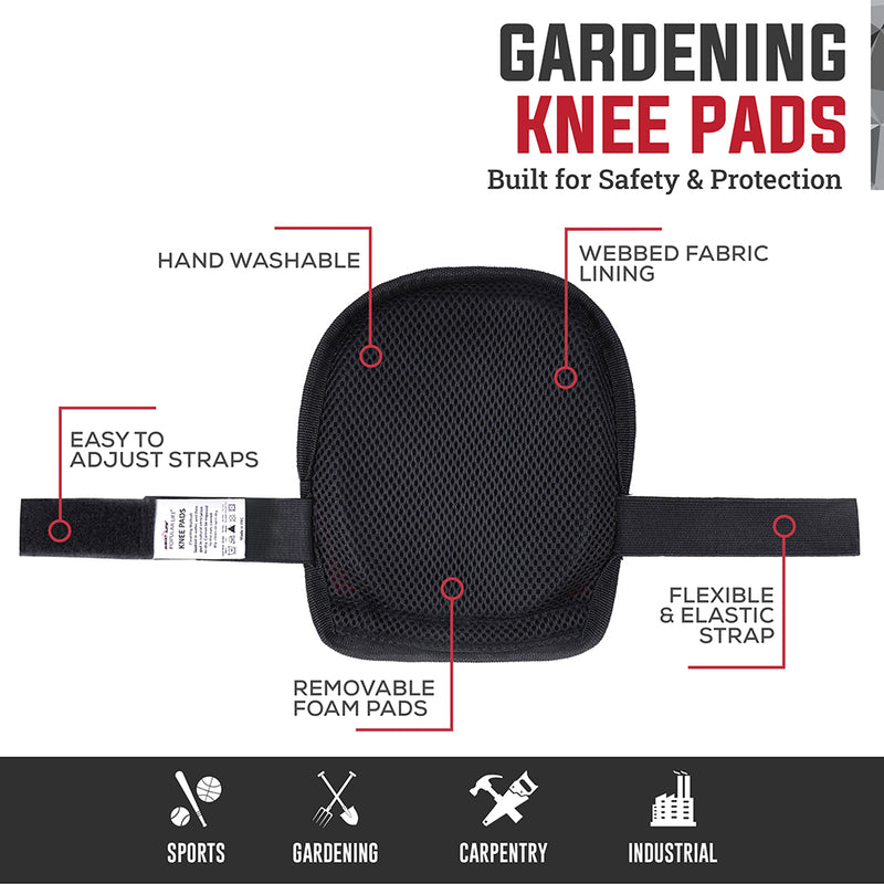 Bison Life Lightweight Gardening Knee Pads with Replaceable PE Foam Padding