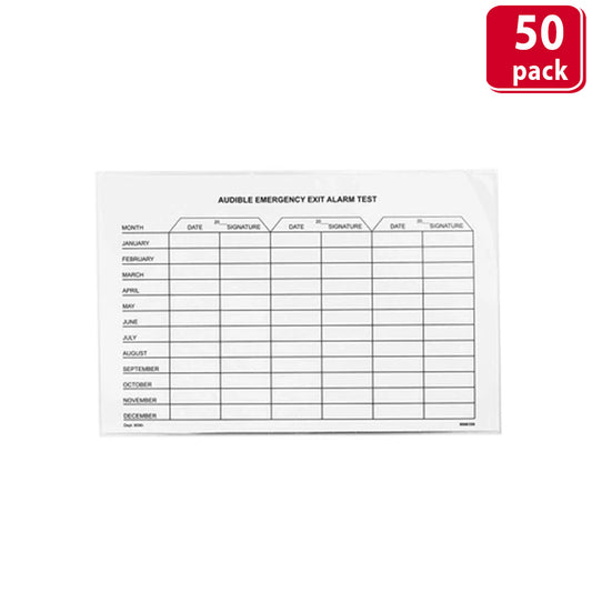 Bison Life Reusable Emergency Exit Inspection Log – Audible Exit Alarm Test Report, 12-Month Log