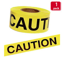 Bison Life 3" x 300' Caution Tape Roll – Yellow & Black 2 Mil Construction Barricade Tape