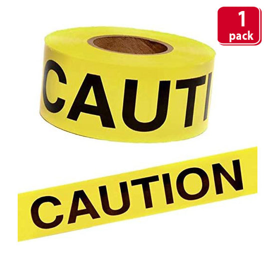 Bison Life 3" x 300' Caution Tape Roll – Yellow & Black 2 Mil Construction Barricade Tape