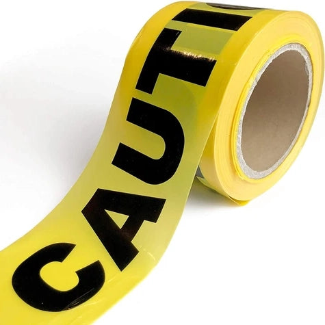 Bison Life 3" x 300' Caution Tape Roll – Yellow & Black 2 Mil Construction Barricade Tape