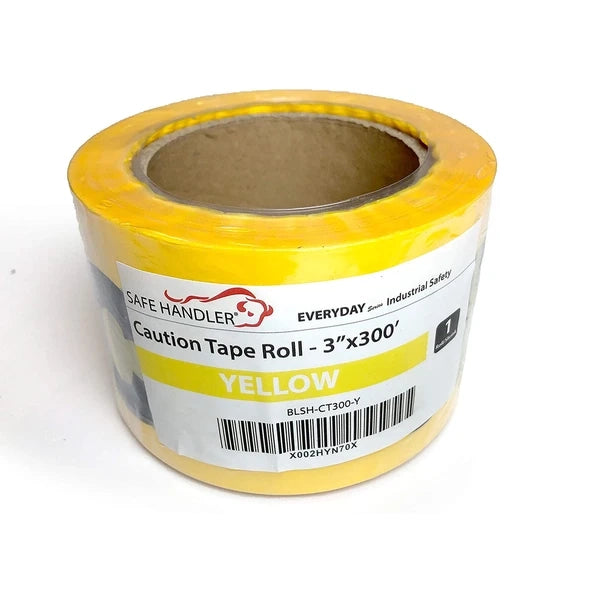 Bison Life 3" x 300' Caution Tape Roll – Yellow & Black 2 Mil Construction Barricade Tape