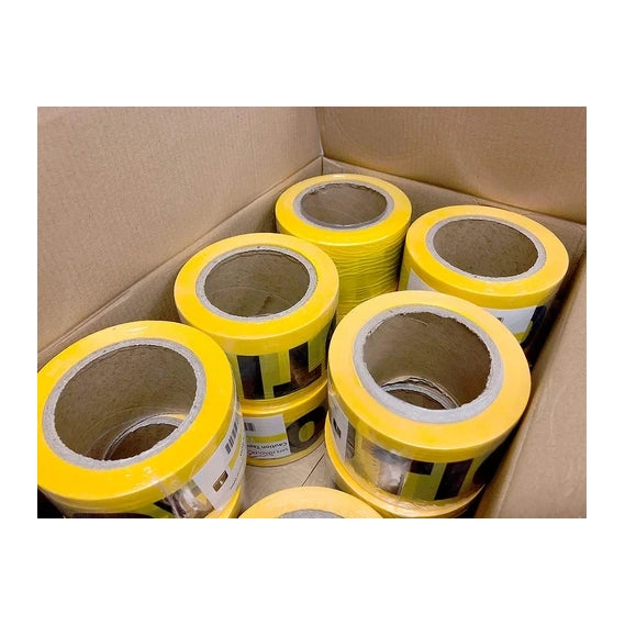 Bison Life 3" x 300' Caution Tape Roll – Yellow & Black 2 Mil Construction Barricade Tape