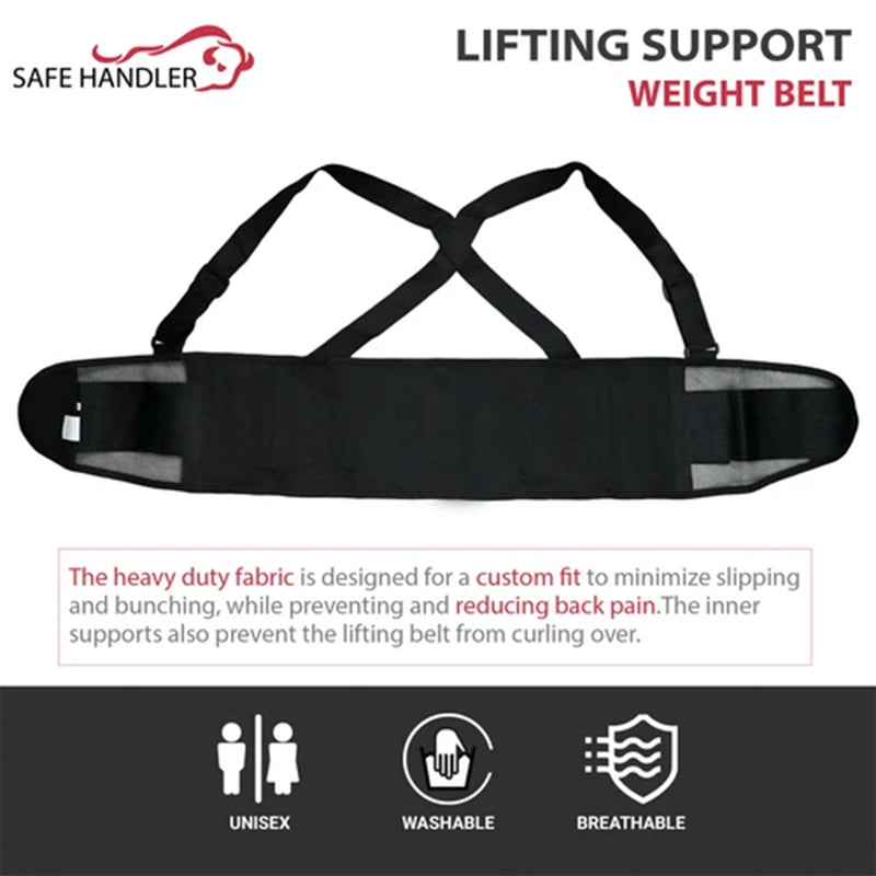 Bison Life Lower Back Support Belt – Adjustable Lumbar Brace for Lifting and Workouts, 1 Pack