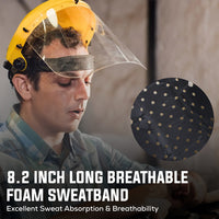Bison Life Reusable Face Shield Headgear with Ratchet Suspension, ANSI Z87.1, Yellow/Black