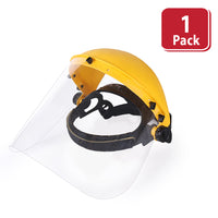 Bison Life Reusable Face Shield Headgear with Ratchet Suspension, ANSI Z87.1, Yellow/Black