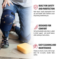 Bison Life Tough Cap Thick Foam Padded Knee Pads with Adjustable Velcro Strap, 1 Pack
