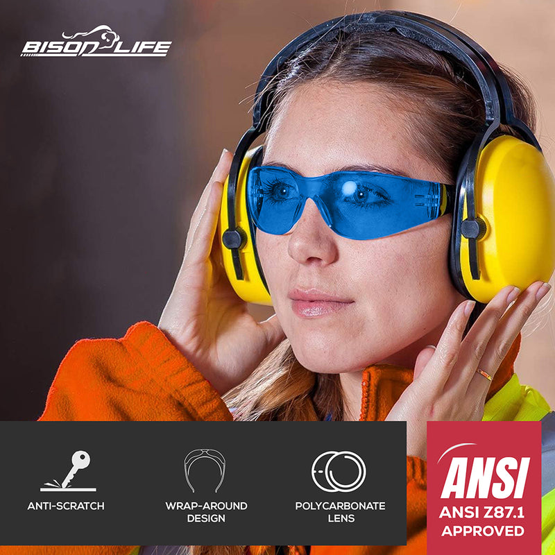 Kristal Impact Resistant Lens Safety Glasses, Colored Lens with  Black Temple , OSFM
