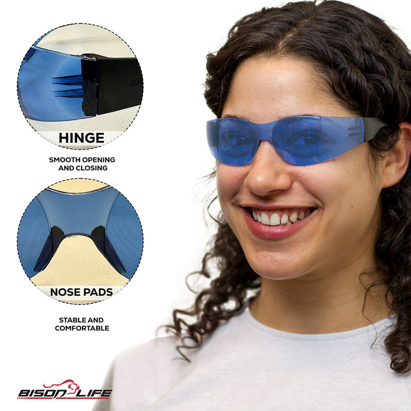 Kristal Impact Resistant Lens Safety Glasses, Colored Lens with  Black Temple , OSFM