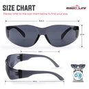 Kristal Color Lens Black Temple Safety Glasses, Impact Resistant Lens