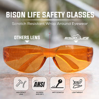 Kristal Impact Resistant Lens Safety Glasses, Colored Lens with Colored Temple , OSFM