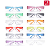 Bison Life Kristal Clear Lens Assorted Color Temple Wraparound Kids Safety Glasses, ANSI Z87.1